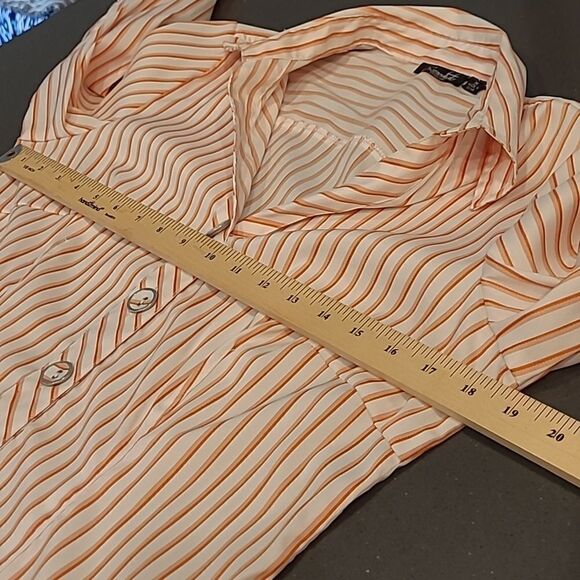 Essentials sz M orange strips shirt - Picture 9 of 10